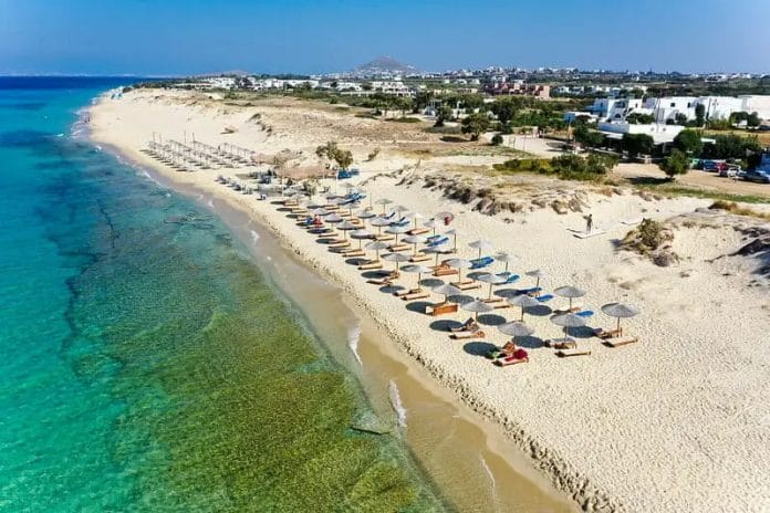 Plaka beach in Naxos